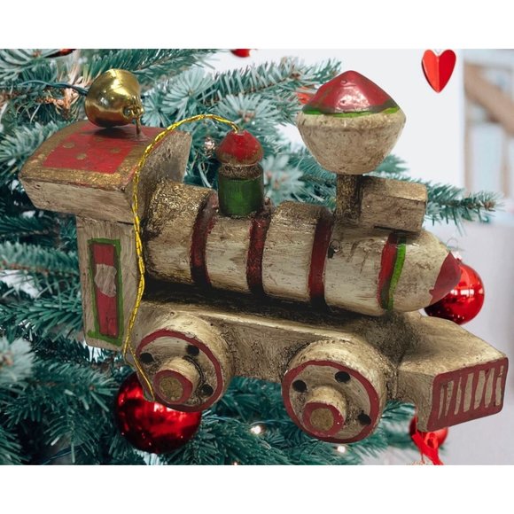 Enesco Train Engine Christmas Tree Ornament 4.5" Tall Vintage - Picture 1 of 9